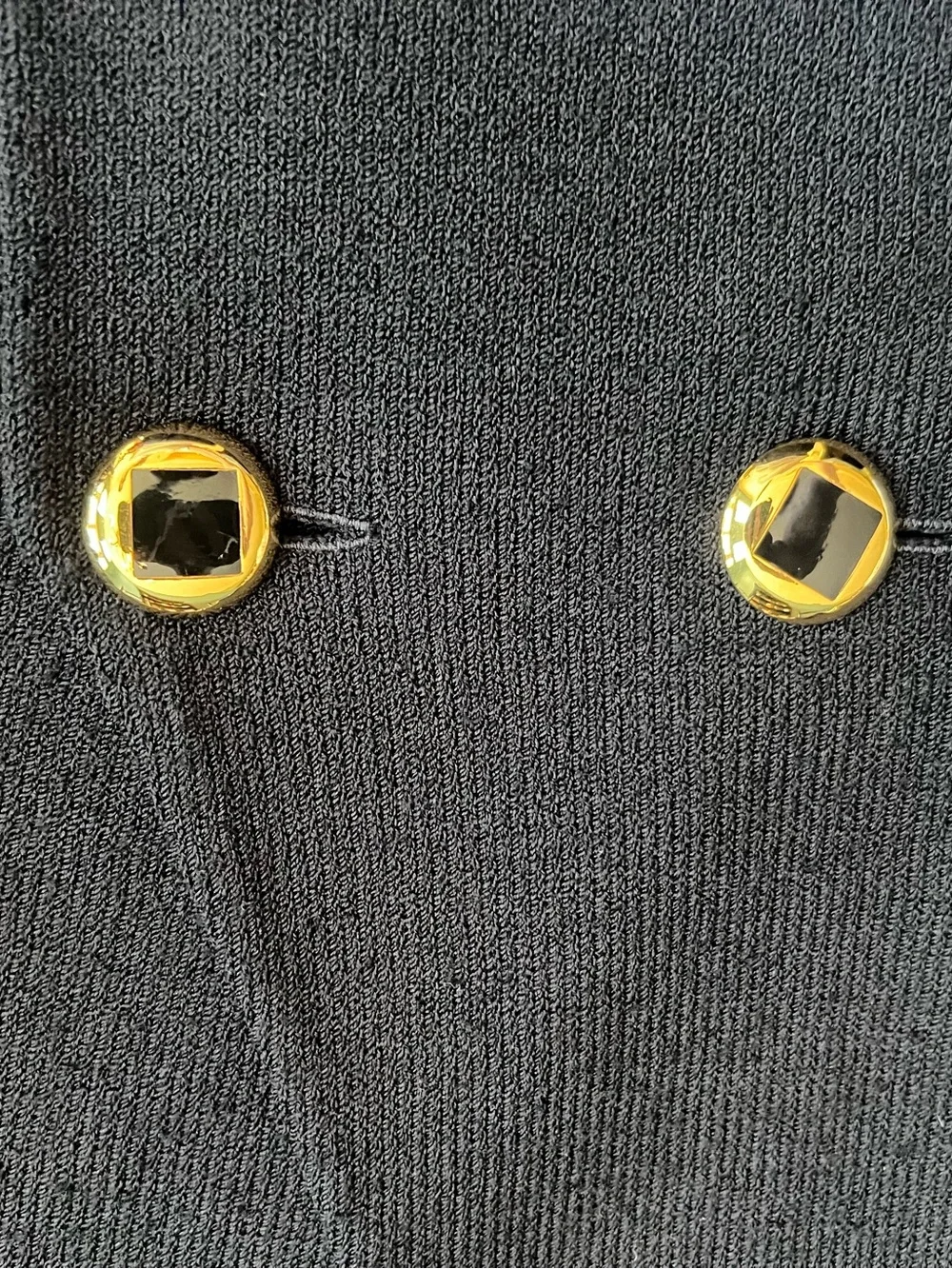 St John Evening Black Double Breasted Knit Suit with Gold Beading SZ 6 Geometric - Picture 11 of 14